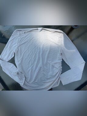 wild fable Cream Long-Sleeve Side Ruched Tee